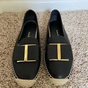 Salvatore Ferragamo Black Sannio Espadrille 7 Flats